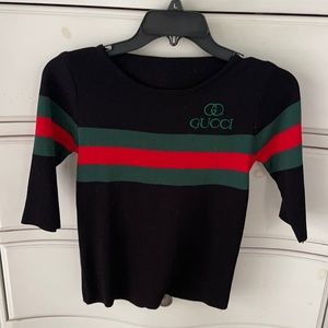 Black 3/4 sleeve stretchy sweater